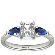 Classic Pear Shaped Sapphire Engagement Ring Setting in Platinum